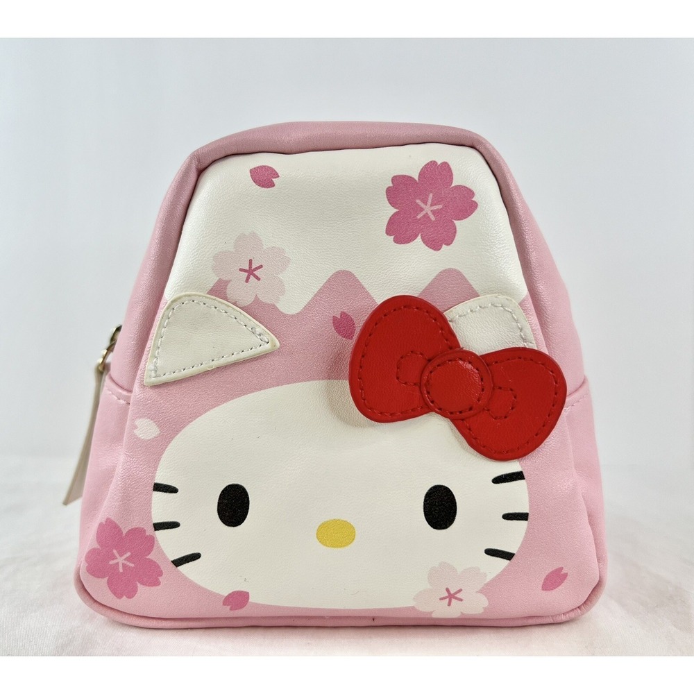 Hello Kitty Sanrio Mini Pouch Fuji Yama Cherry Blossoms Ships From USA  RARE HTF